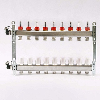 Коллектор нерж. с расходомерами 1"х3/4" на  9 выходов (450I4309(R) Uni-Fitt 