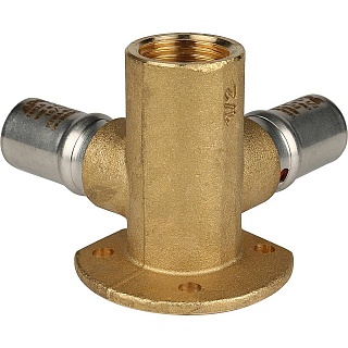 Тройник настенный 16х1/2 для металлопластиковых труб прессовой 	SFP-0015-001216 STOUT
