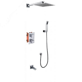 Душ. система KAISER Sonat скрытый монтаж с термостатом + излив, верхний и нижний душ  (34577)