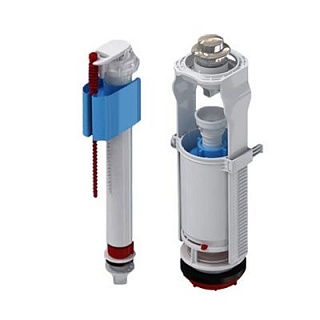 Арматура д/унитаза 1/2" Ани с нижней подводкой с пластиковым штуцером, кнопка хром WC8510C  (20)