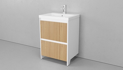 Комплект мебели 60 "KLAUFS-60" напольная шатанэ/белый 2 ящикa VELVEX 60.2Y  (ум.COMO-60) АКЦИЯ!!! 