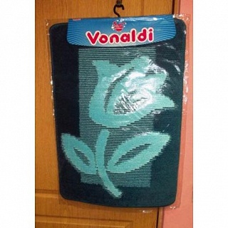 Коврик для ванной КЛАССИК полосы 55х90см бирюзовый (00295)