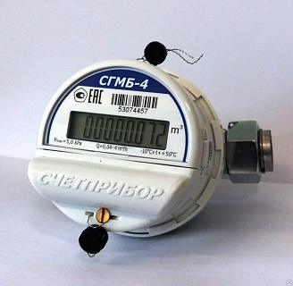 Счетчик газа электр. СГМБ 3,2 г/г 3/4" (г.Орел с батарейным отсеком) 
