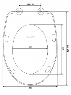 Сиденье д/унитаза Berges Star PP п/п креп. пластик (к Старый Оскол: Элисса) (9) (026304)