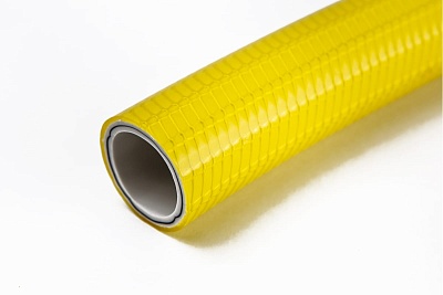 Шланг поливочный пятислойн. "ПОТОК400" 1" 5-ти слойный, арм,желтый нарезка