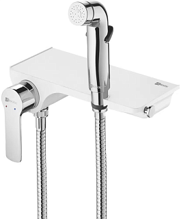 Смеситель с гигиеническим душем встраиваемый "SOLO" (LM7168CW) хром/белый  LEMARK 