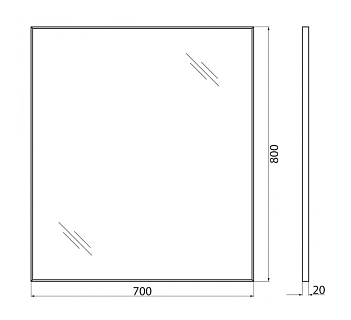Зеркало 70 "BELBAGNO SPC-AL-700-800" в алюминиевой раме