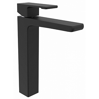 Смес д/раковины Kaiser Elite ф35 тюльпан высокий хром, черный (01111-2)