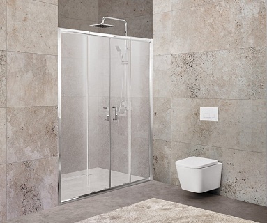 Дверь для душа BelBagno UNIQUE-BF-2-150/180-P-Cr стекло рифленое