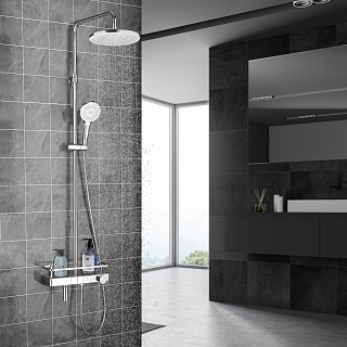 Душевая система "TROPIC" (7011C) с термостатом и изливом LEMARK