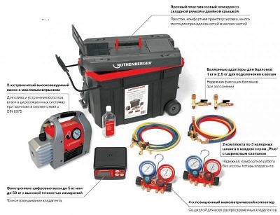 Набор РОКЭДДИ 5 универс. д/слива-заполн. кондиционеров с весами до 5кг и манометр.коллектором 1690.2