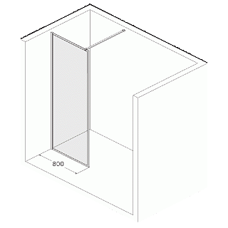Душевая перегородка Walk In, черный 120x195, Slide, IDDIS, SLI8BS2i23