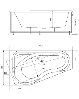 Ванна акриловая Медея 170х95 левая