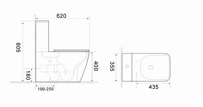 Унитаз-компакт Cerutti SPA "MANLIO Tornado" безободковый сид.дюропл. м/лифт CT10618