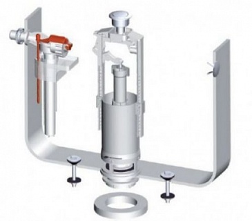 Арматура д/унитаза 1/2" Чешская боковая подводка/пласт. резба  1-кн. ALCAPLAST SA2000 1/2 CHROM