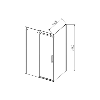 Ограждение душевое VINCEA Como-N 1400*1000, хром, стекло прозрачное VSR-4CN1014CL (VDS-4CN140CL+VSG-4CN100CL)