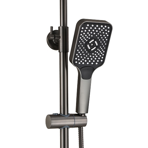 Душевая система "RAIN" (RAI-1028GM) термостат, воронёная сталь TOKITO
