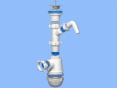 Сифон 1 1/2х40 бутылочный с отводом б/гофры д/мойки Ани пласт Грот А1000 (35)