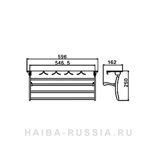 Полка для полотенец с крючками НВ805