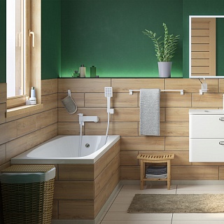 Смеситель для ванны, белый матовый, Slide, IDDIS, SLIWT00i02