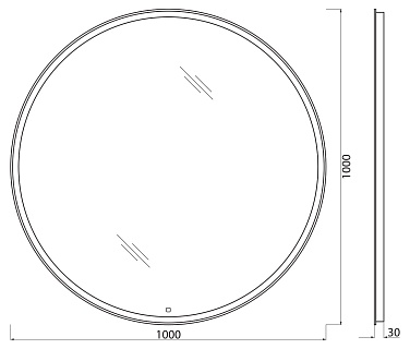 Зеркало 100 "BelBagno" c LED подсветкой  (сенсор на зеркале) ф1000 SPC-RNG-1000-LED-TCH