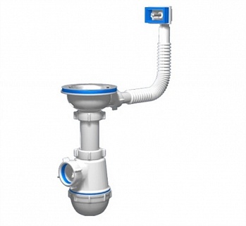 Сифон 3 1/2х40 бутылочный с переливом Ани пласт Грот А0145S (10)