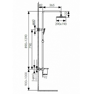 Душ. система KAISER Elite  душевая система  с термостатом черный  (01182-2)