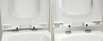 Унитаз подвесной  "CITY Clean On DPL EO slim" безободковый, м/л, тонкое сидение (CERSANIT) 