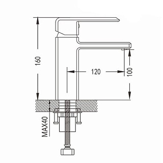 Смеситель д/раковины SHEVANIK черный S8801Н