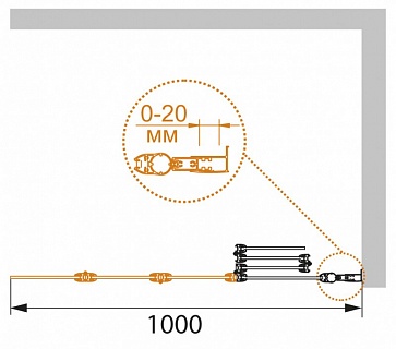 ДУШЕВАЯ ШТОРКА НА ВАННУ CEZARES PRATICO-V4 100/140-P-Cr-L