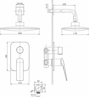 Душевая система "ALLEGRO" (LM5929СW) встраиваемый с 2-мя.лейками LEMARK 