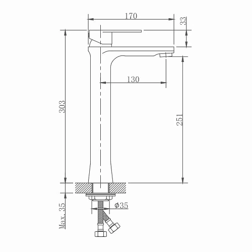 Смеситель д/раковины высокий Haiba HB11807 нержавейка 