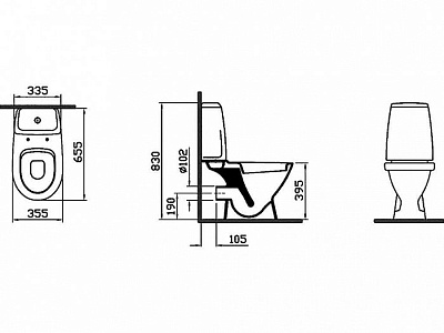 Унитаз-комп VITRA "Grand" + ф.биде + сид. дюропласт (9763B003-1206)