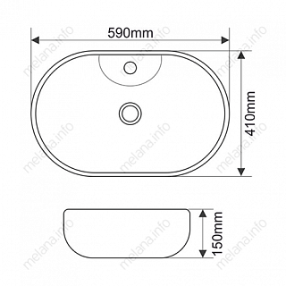 Умывальник фигурный 7734 MELANA