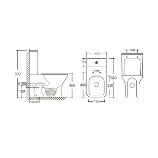 Унитаз-компакт Cerutti SPA "ELLEROS" безободковый сид.дюропл. м/лифт CT10093  АКЦИЯ!!