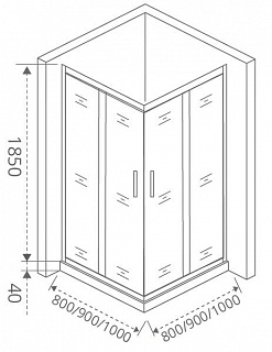 Ограждение душевое BAS LATTE 130*80 стекло грейп матовое (SP-80-G-WE+WTW-130-G-WE)