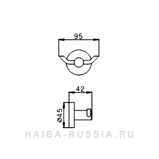 Крючок двойной черный HB8705-2 HAIBA 
