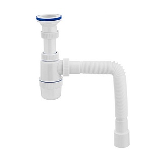 Сифон Элит бутылочный пласт.чаш. с гофрой 800мм 11/2х40-50 30987060