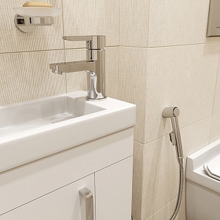 Смеситель для умывальника с гигиеническим душем, Sena, IDDIS, SENSB00i08