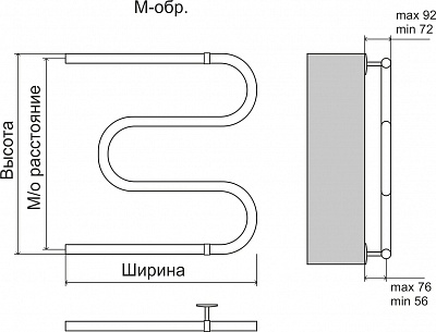 Полотенцесушитель  500х600  М-ОБР TERMINUS 