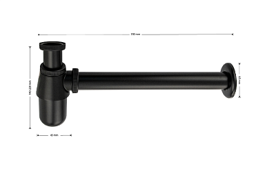 Сифон BRIMIX Черный нижняя часть (8716)