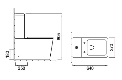 Унитаз-компакт безободковый Vincea "Q-line" белый .сиденье slim м/л  VT2-12