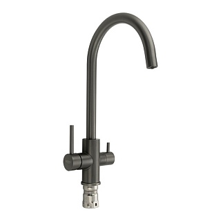 MAGNUS Смеситель д/кухни, С-образный излив под фильтр нерж. ст. марка 304, ГРАФИТ код: 9121