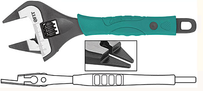 Ключ разводной Карат 150мм/34мм (70201) FIT ультратонкие губки, увелич захват