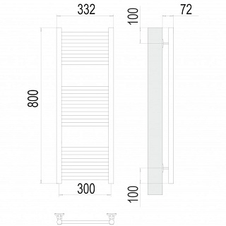 Полотенцесушитель 300х800 П16 "Аврора" (5+6+5)  TERMINUS