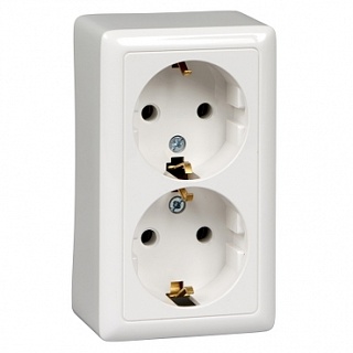 Розетка наруж. двойная с/з "Хит" Schneider Electric (399124)