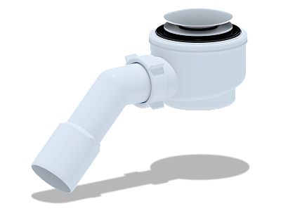 Сифон для душевого поддона 1 1/2" 50, клик-клак, хром, сетка с переходной трубой 45° 40/50 Ани пласт E411CLG(10)