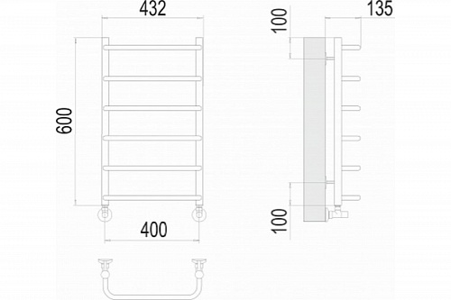Полотенцесушитель 400х600 П6 "Стандарт" TERMINUS (50)