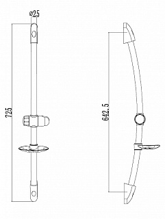 Стойка д/душа AGD 24.1215 B (D-7) 60 см. нерж.сталь с хромир.  мыльницей блистер ("E-G")