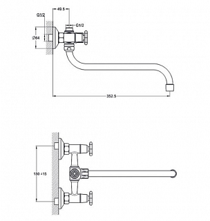Смеситель д/ванны Solone (JIK7-A102-A) кер.